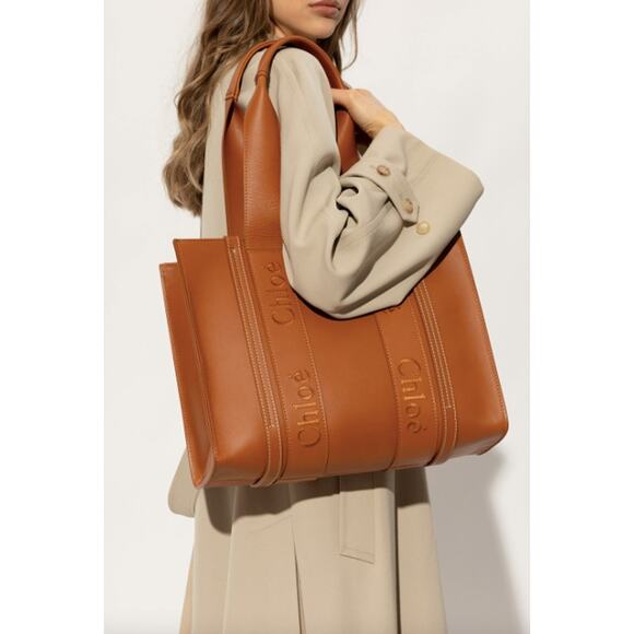 $2K NEW CHLOE MEDIUM WOODY BROWN LEATHER TOTE BAG NWT AUTHENTIC! - Picture 2 of 15